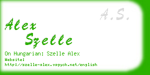 alex szelle business card